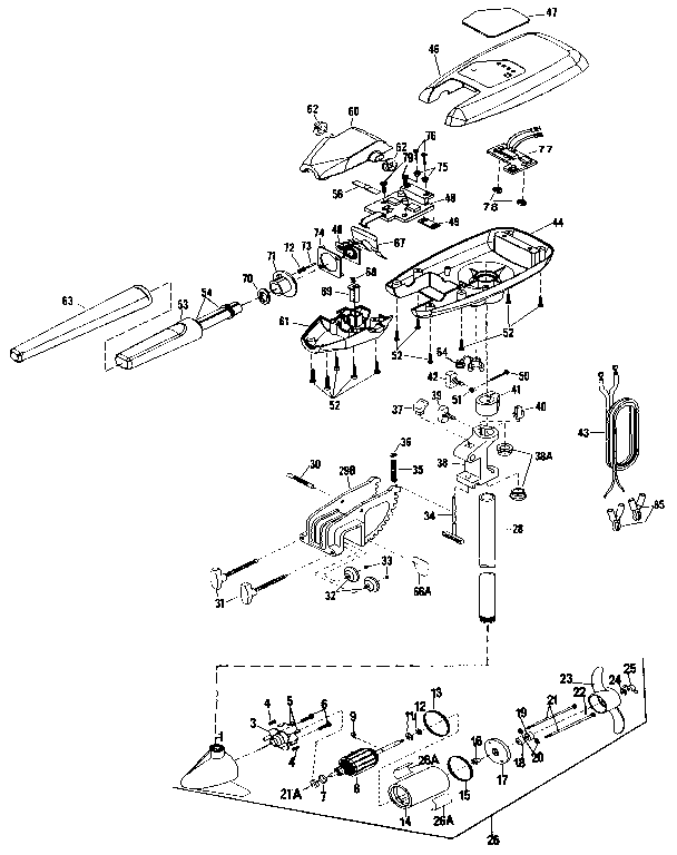 Craftsman 488585230 2.1 h.p. fishing motor diagram