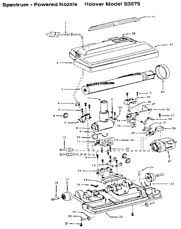 Hoover S3575 powered nozzle diagram