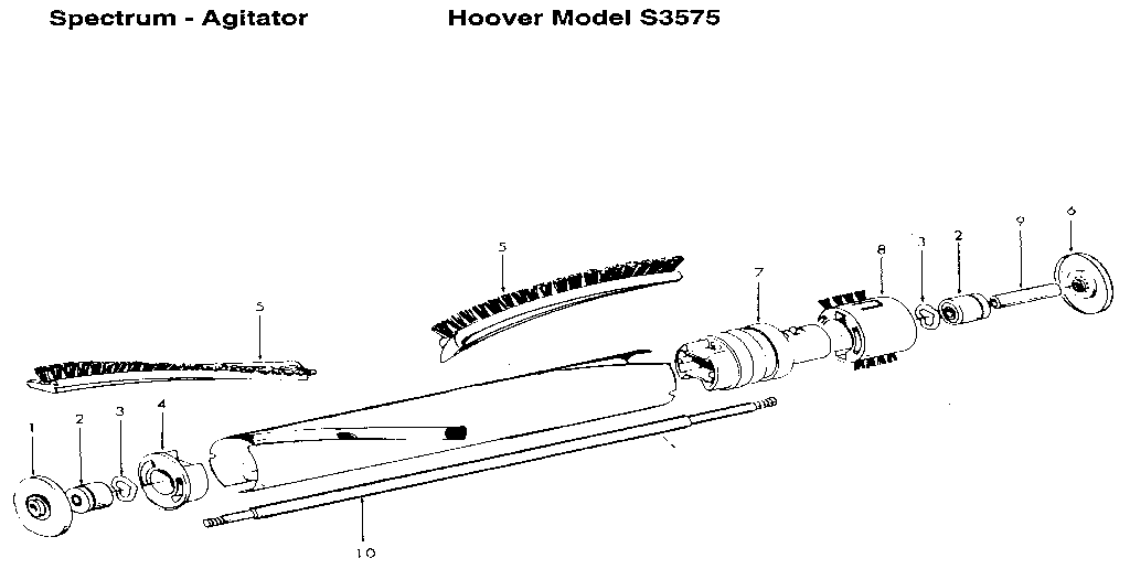 Hoover S3575 agitator diagram