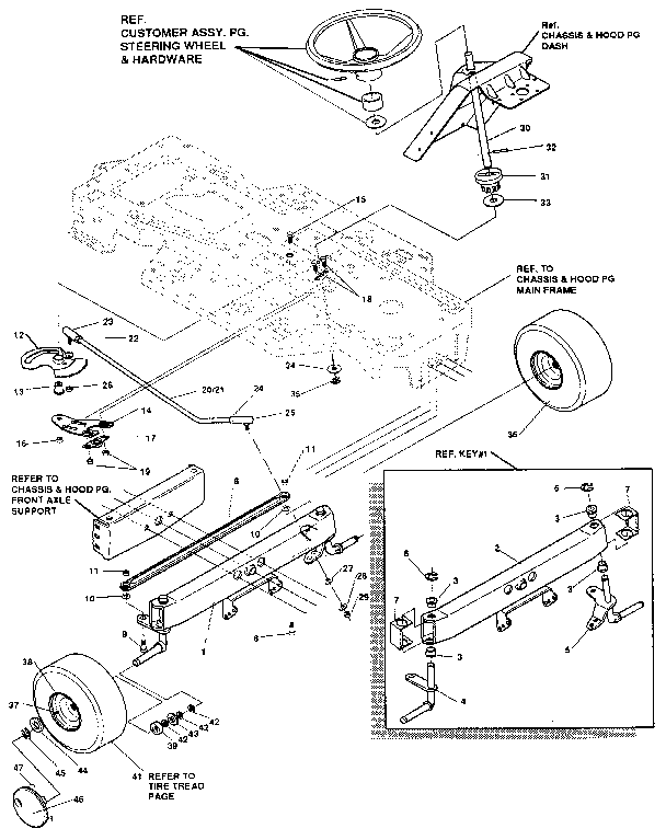 Craftsman 536255870 front steering assembly diagram