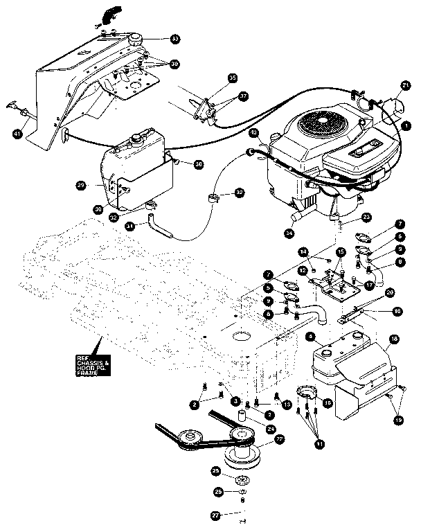 Craftsman 536255870 engine & control assembly diagram