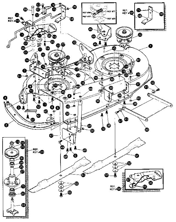 Craftsman 536255870 pre-painted deck assembly diagram