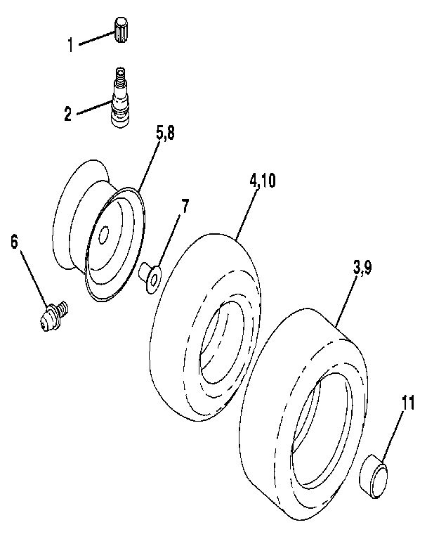 Craftsman 917255420 wheels & tires diagram