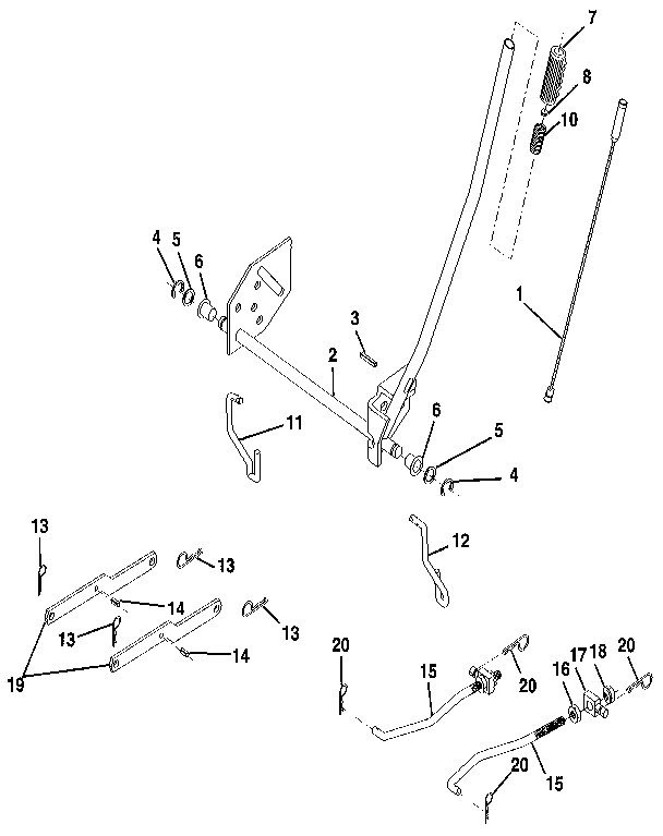 Craftsman 917255420 mower lift diagram