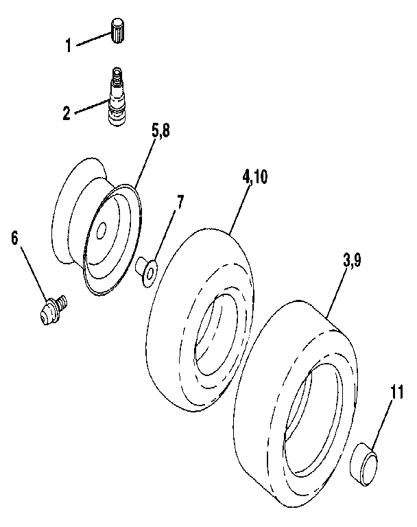 Craftsman 917255961 wheels & tires diagram
