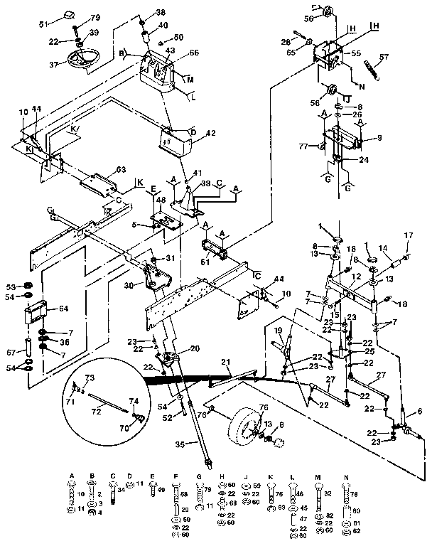 Craftsman 917255961 steering assembly diagram