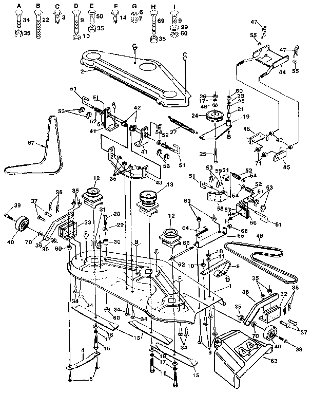 Craftsman 917255961 44" mower deck diagram