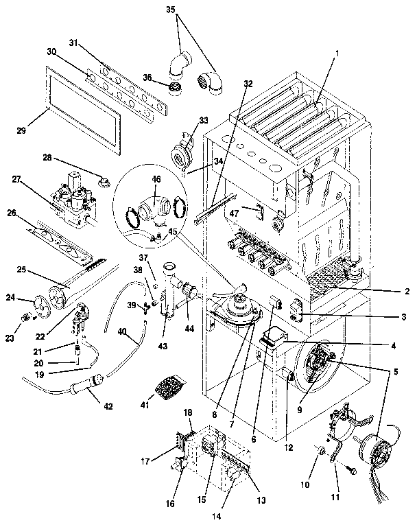 ICP NULS125AK04 functional replacement diagram