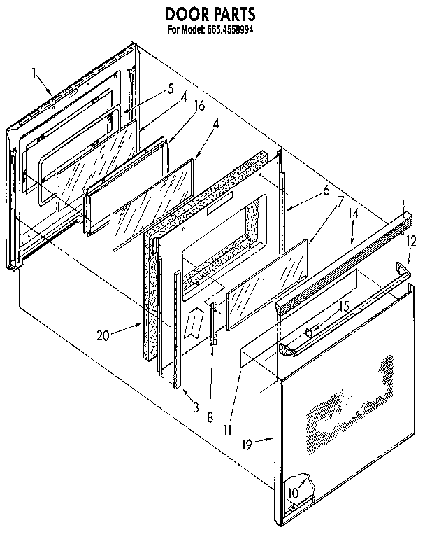 Kenmore 6654558994 door diagram