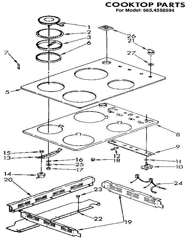 Kenmore 6654558994 cooktop diagram