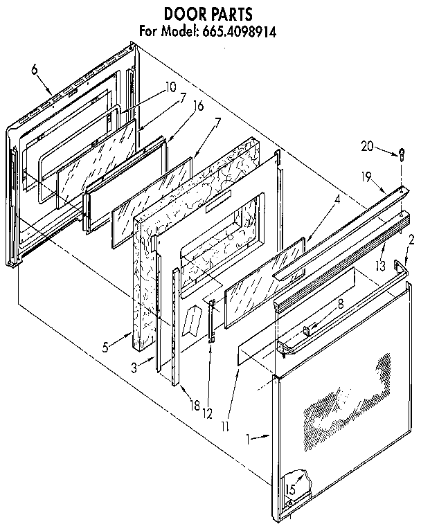 Kenmore 6654098914 door diagram