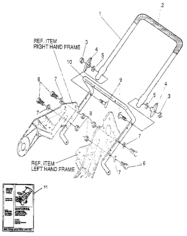 Craftsman 536883210 handle assembly diagram