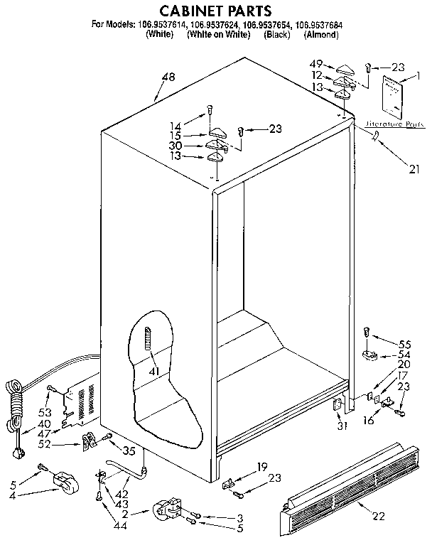 Kenmore 1069537614 cabinet diagram
