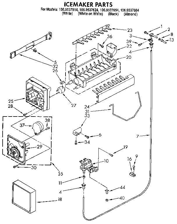 Kenmore 1069537614 icemaker diagram