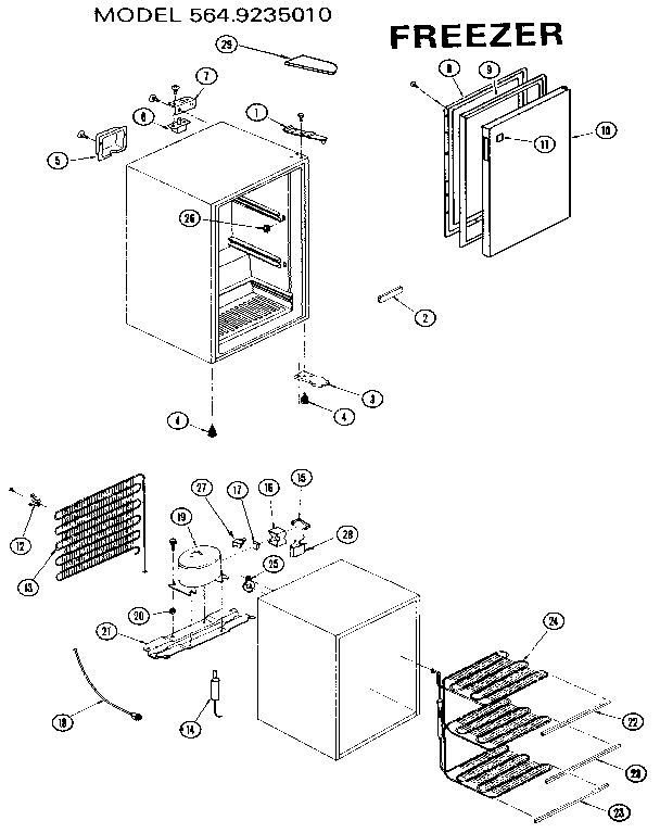 Kenmore 5649235010 freezer diagram