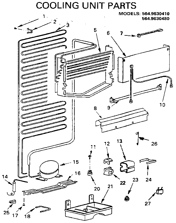 Craftsman 5649630480 cooling unit diagram