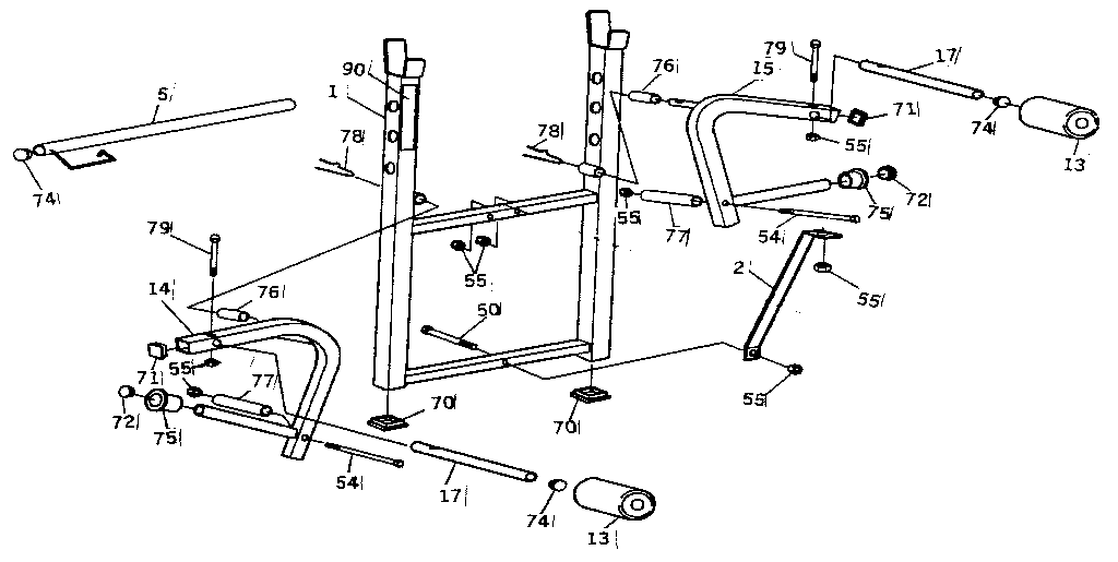 Weider 1352 upper-unit parts diagram