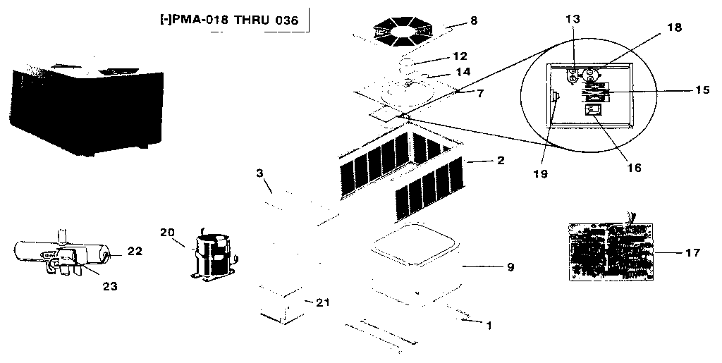 Rheem PMA018J replacement parts diagram