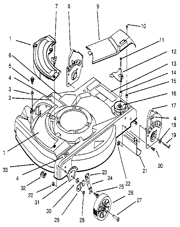 Lawn-Boy 10301-3900001 AND UP deck & wheel assembly (self propelled) diagram