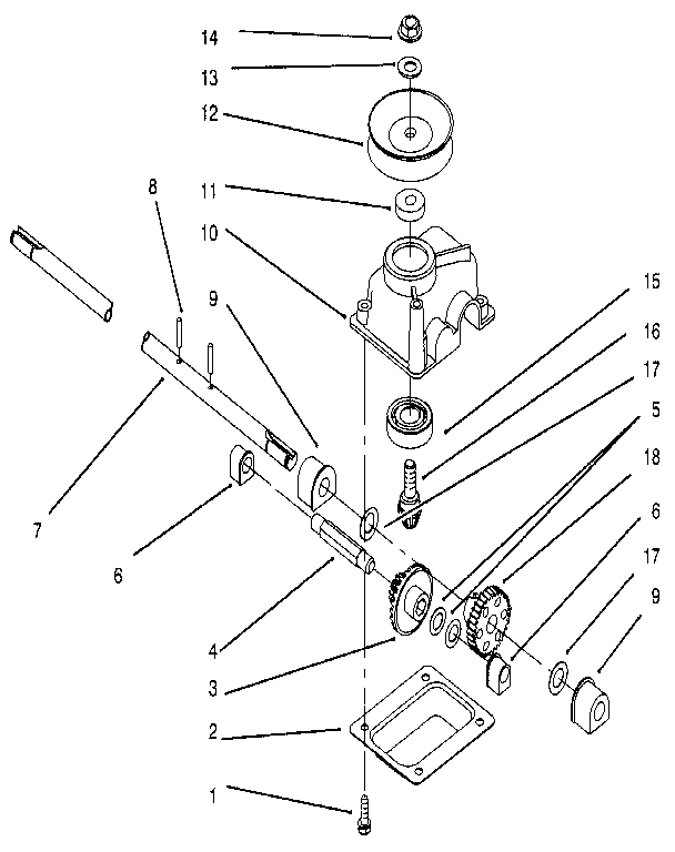 Lawn-Boy 10301-3900001 AND UP gear case assembly diagram