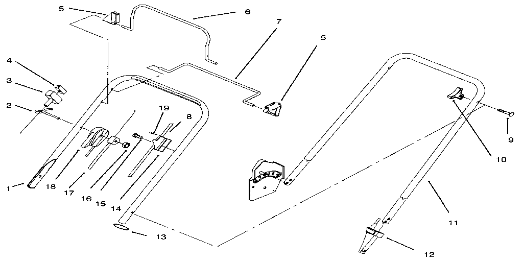 Lawn-Boy 10301-3900001 AND UP handle assembly diagram