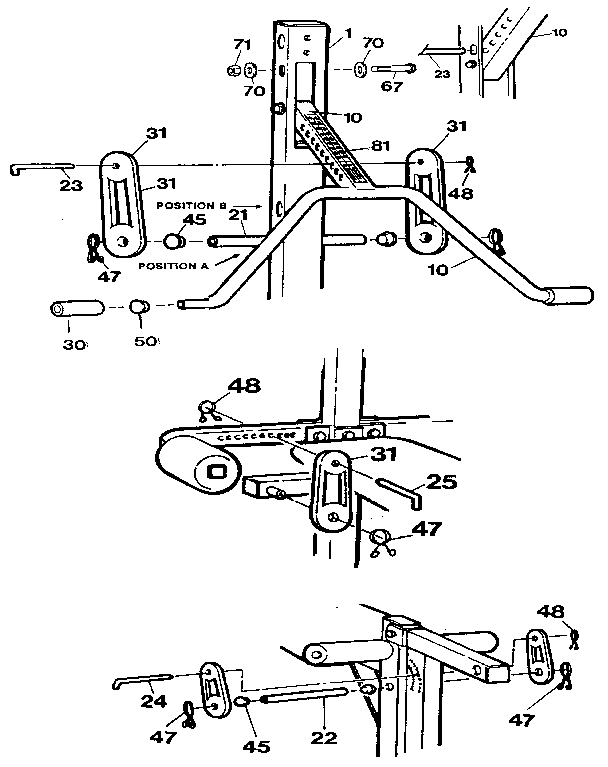 Lifestyler 35415700 flex band attachment & arm press handlebar diagram