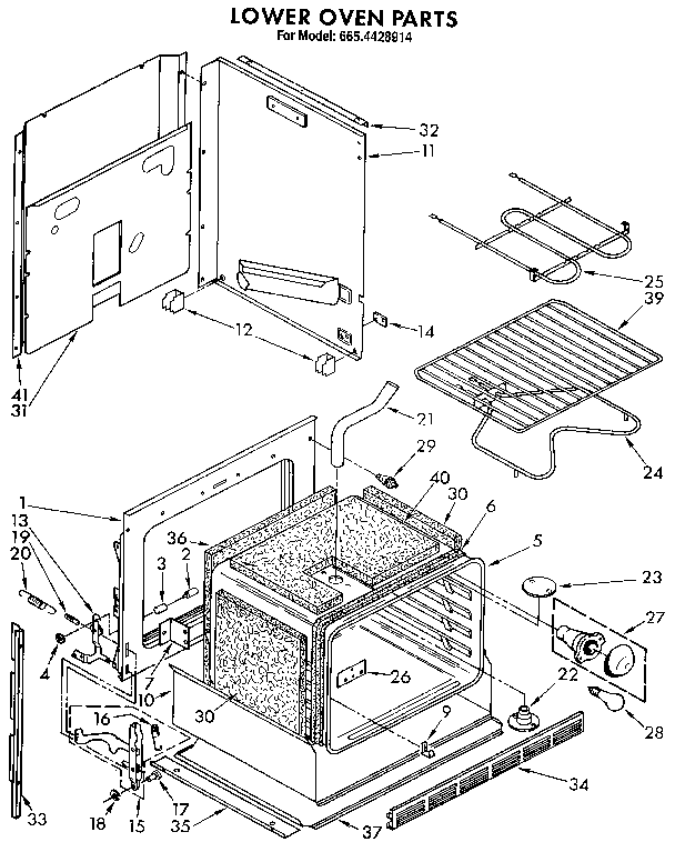 Kenmore 6654428914 lower oven diagram