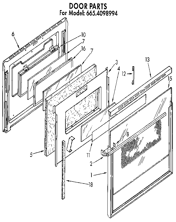 Kenmore 6654098994 door diagram