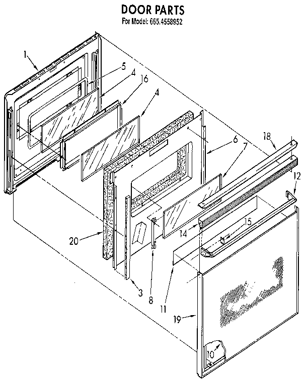 Kenmore 6654558952 door diagram
