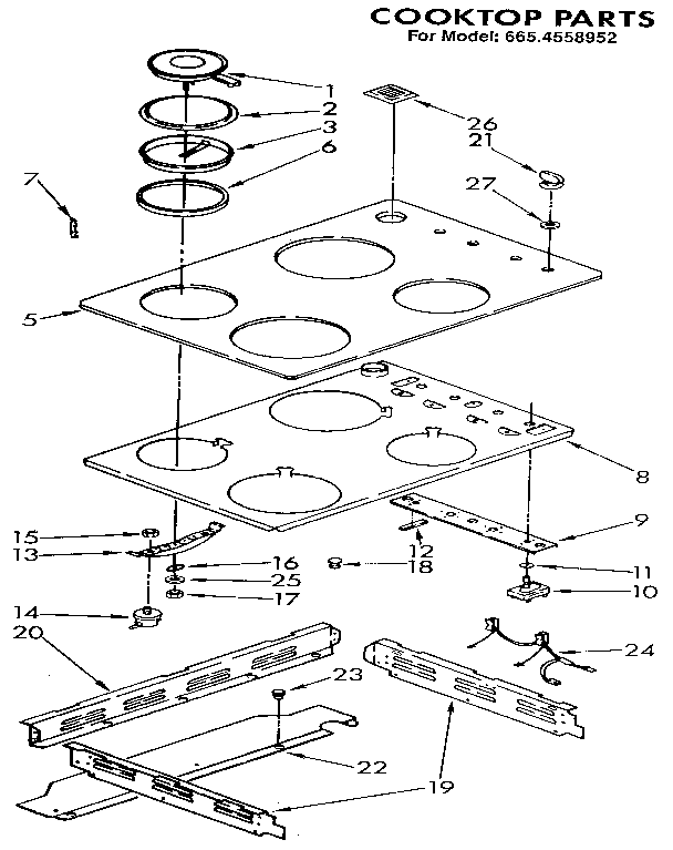 Kenmore 6654558952 cooktop diagram