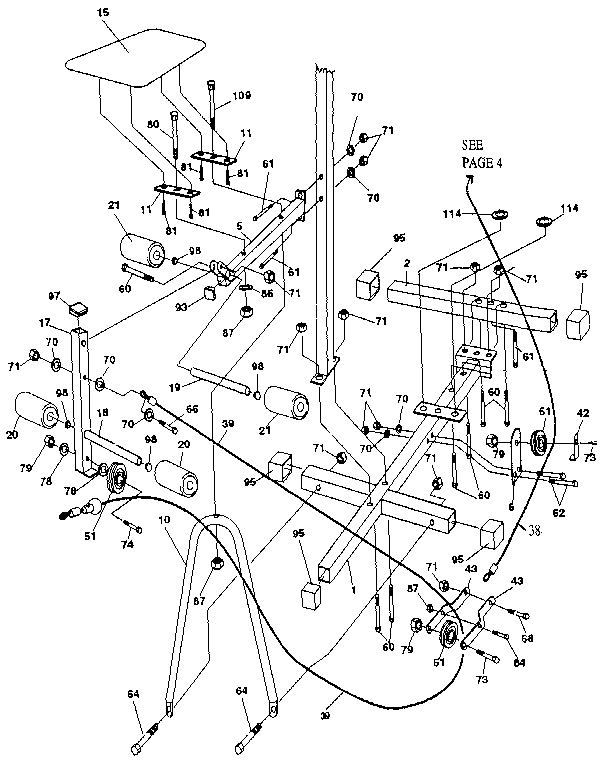 Weider 70042 frame assembly diagram
