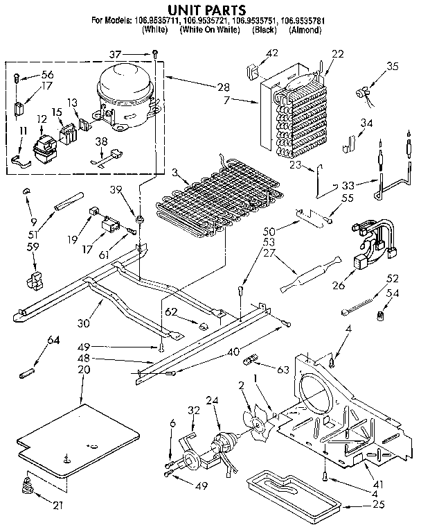 Kenmore 1069535721 unit diagram