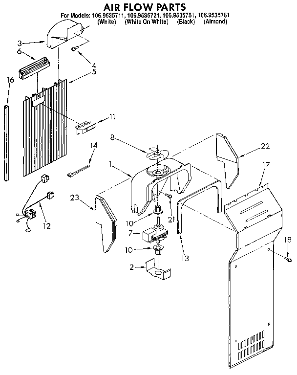 Kenmore 1069535721 air flow diagram