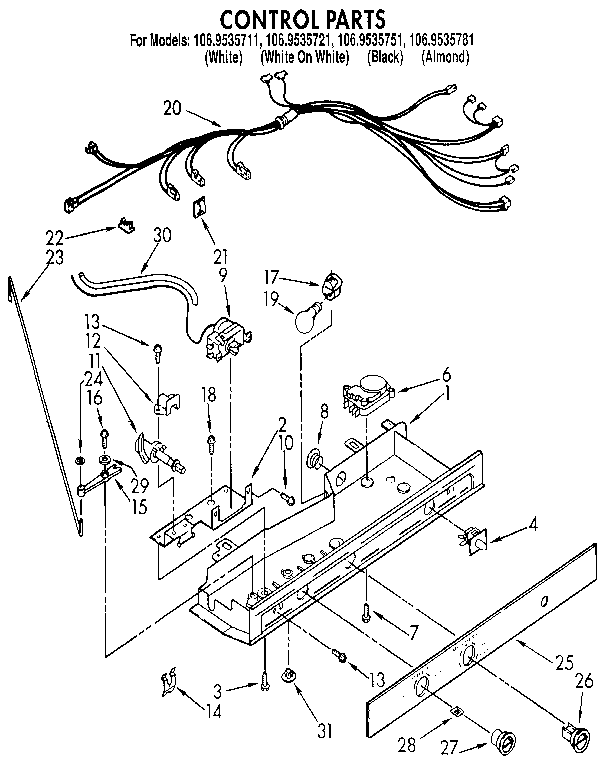 Kenmore 1069535721 control diagram