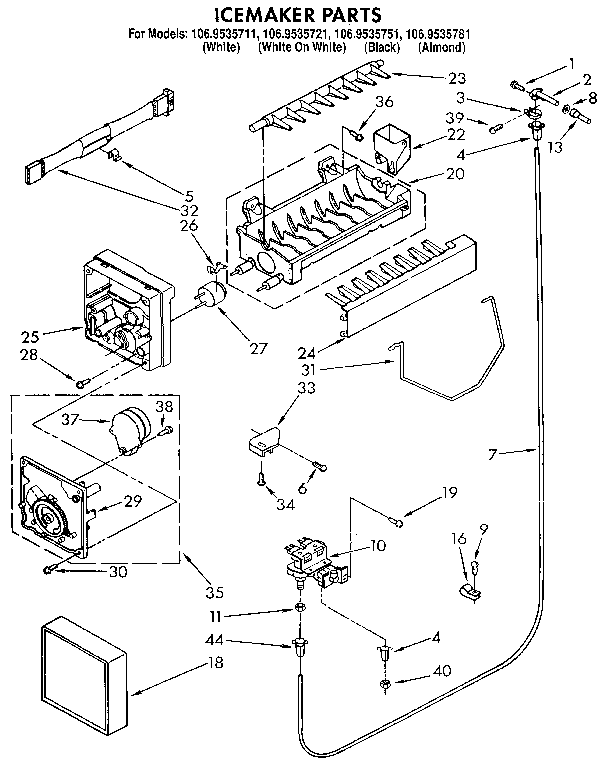 Kenmore 1069535721 icemaker diagram