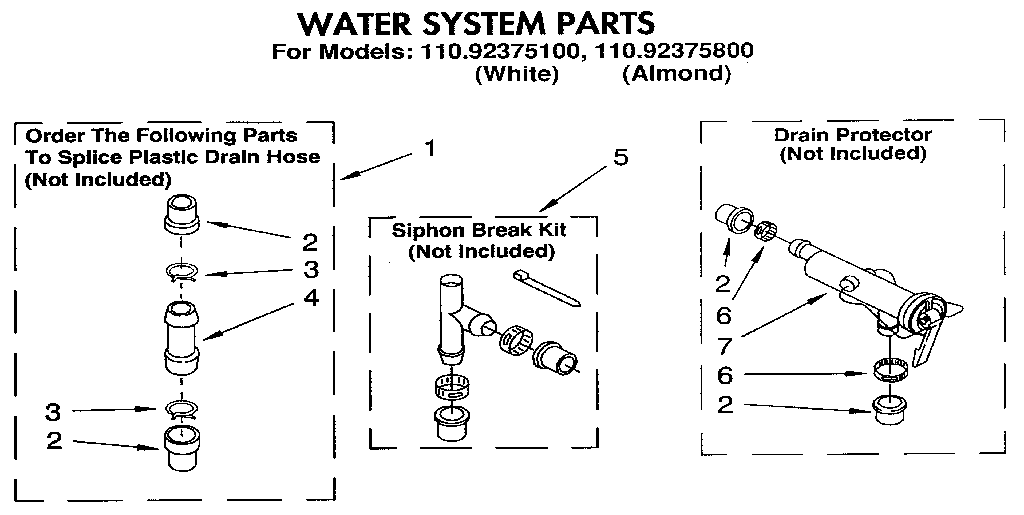 Kenmore 11092375100 water system diagram