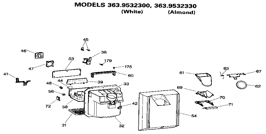 Kenmore 3639532300 dispenser diagram