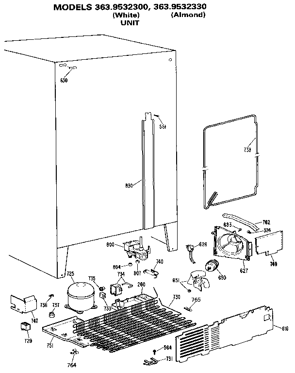 Kenmore 3639532300 unit diagram