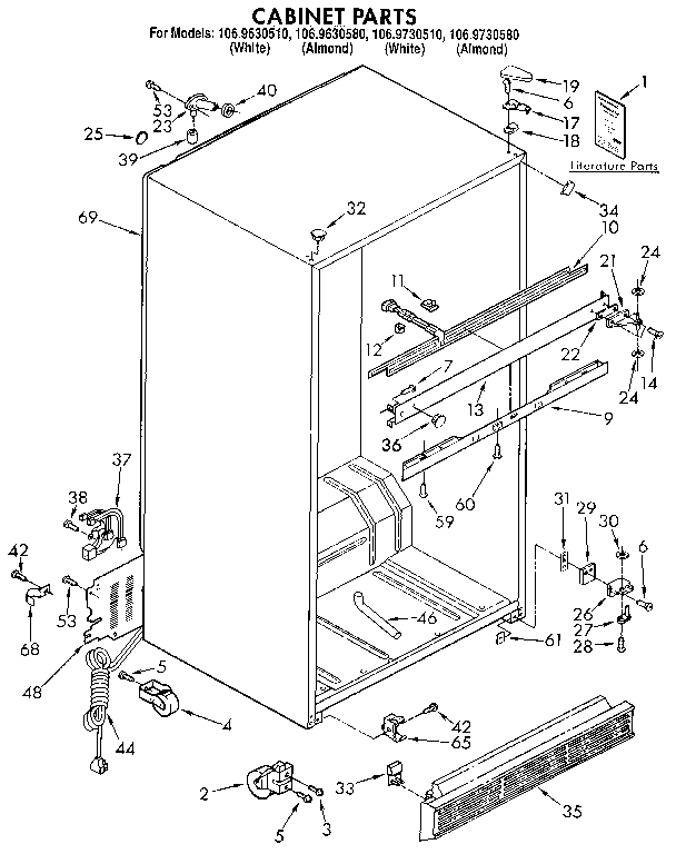 Kenmore 1069630580 cabinet diagram