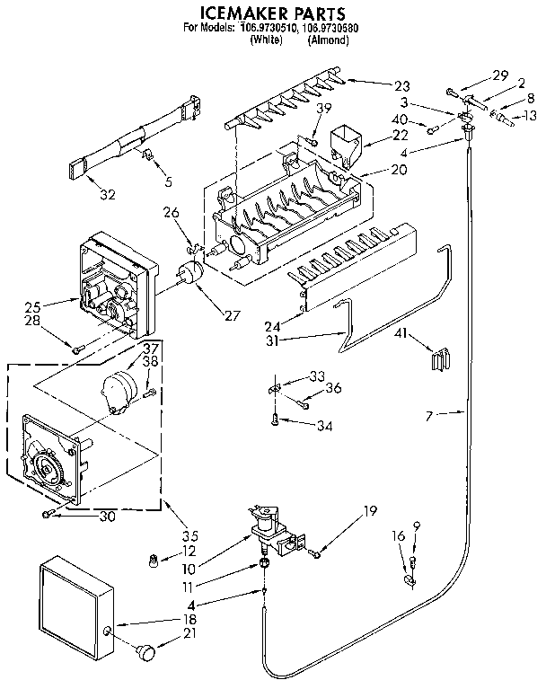 Kenmore 1069630580 icemaker diagram