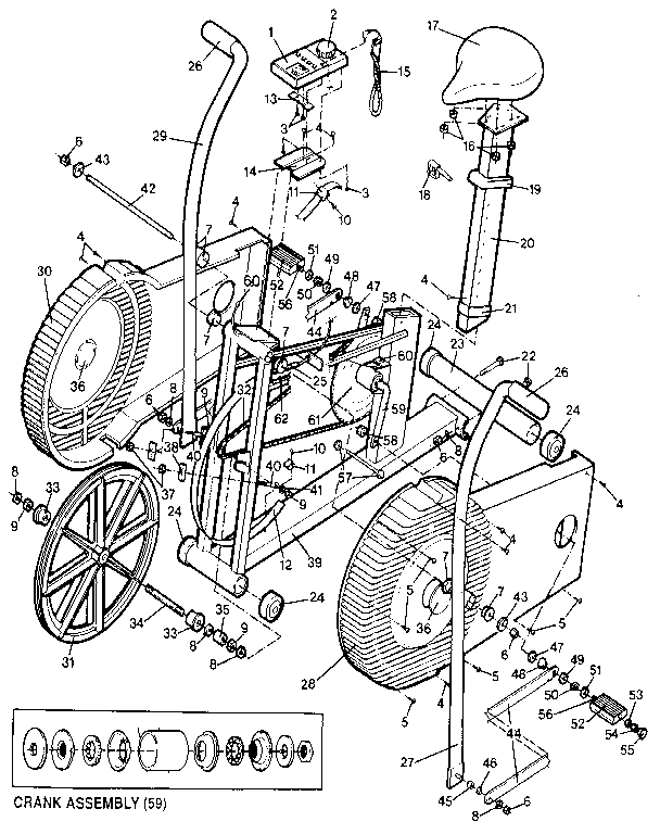 Weslo WL125011 unit parts diagram