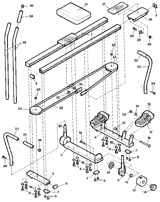 Weslo WL610520 unit parts diagram