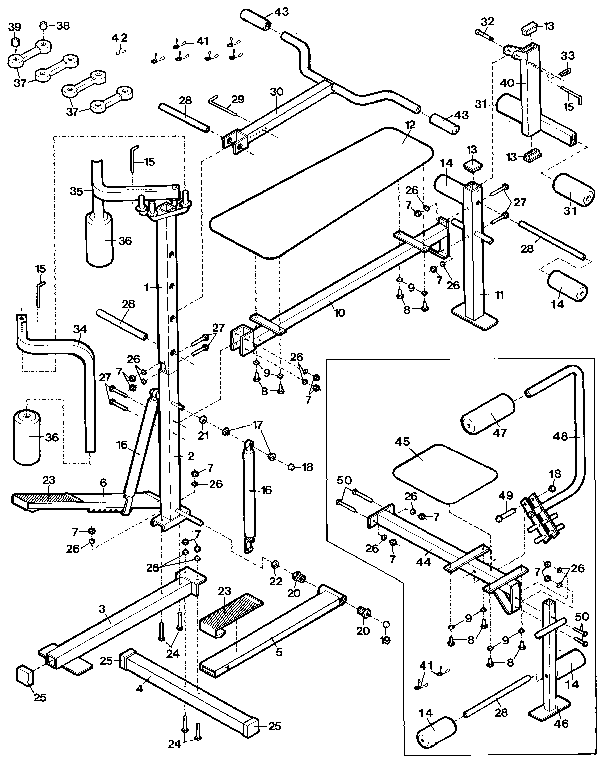 Weslo WL800620 unit parts diagram
