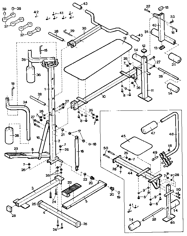 Weslo WL801020 unit parts diagram