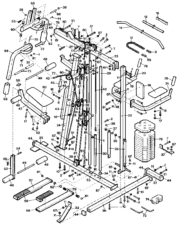 Weslo WL820922 unit parts diagram
