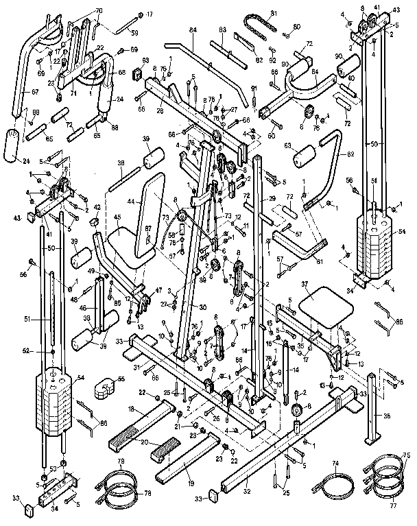 Weslo WL821120 unit parts diagram