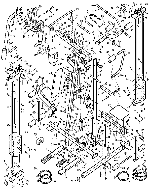 Weslo WL821220 unit parts diagram