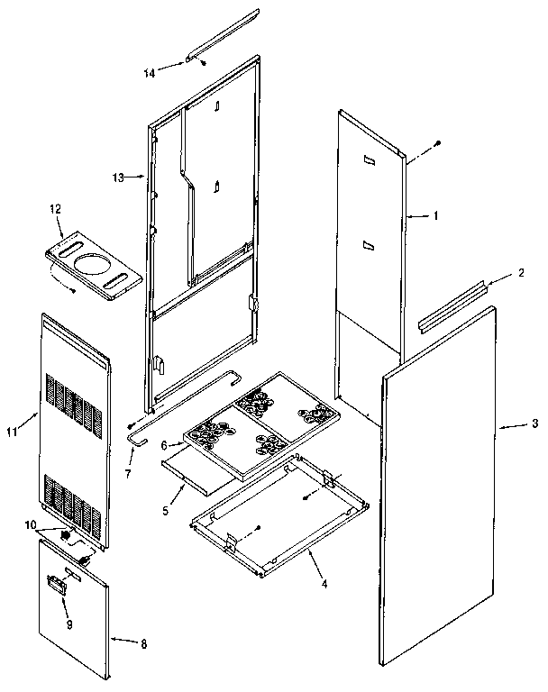 ICP NUOD105FH01 non-functional replacement parts diagram