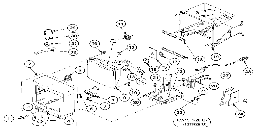 Sony KV-1440R replacement parts diagram