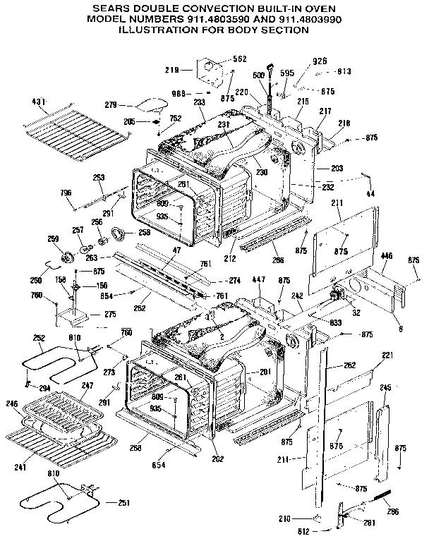 Kenmore 9114803590 body section diagram
